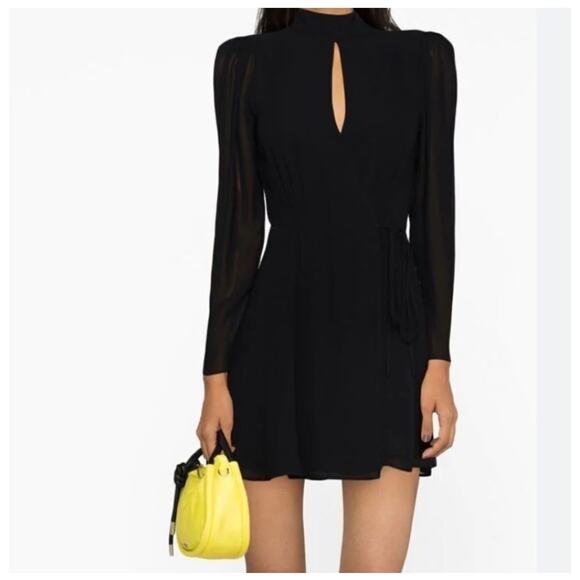 Reformation Ottessa Mini Dress Black XXS - New With Tags - Picture 4 of 9